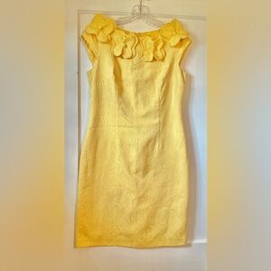 SD Collection Floral Textured Yellow Mini Dress